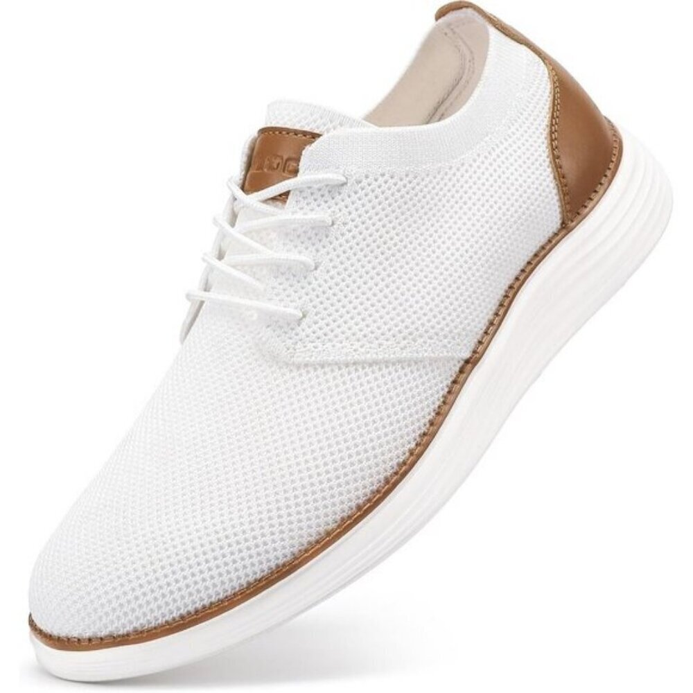 ⚡VILOCY Men's White Fashion Business Comfortable Breathable Dress Sneaker